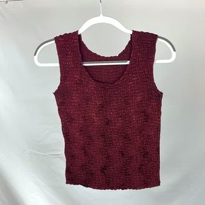 Burgundy Silk Popcorn Shirt